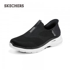 Skechers斯凯奇男士网面一脚蹬健步鞋轻质厚底舒适缓震运动休闲鞋