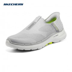 Skechers斯凯奇男士网面一脚蹬健步鞋轻质厚底舒适缓震运动休闲鞋