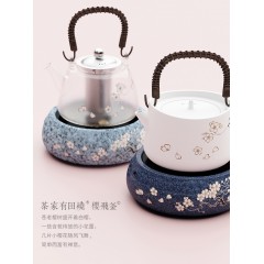 茶大师有田烧电陶茶炉银壶陶瓷日式电陶炉煮茶器围炉煮茶泡茶静音